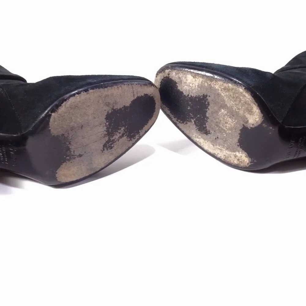 Theory Mitiu Suede Jodhpur Boot Buckle Boot Booties Sz 37.5 Black - Picture 6 of 8
